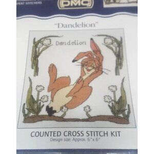 Cross Stitch Kit Watership Down Dandelion Rabbit Design Counted 6x6 Beginners
